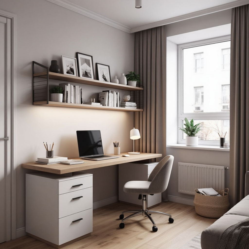 Рабочий уголок в евродвушке: как организовать удобное пространство для работы