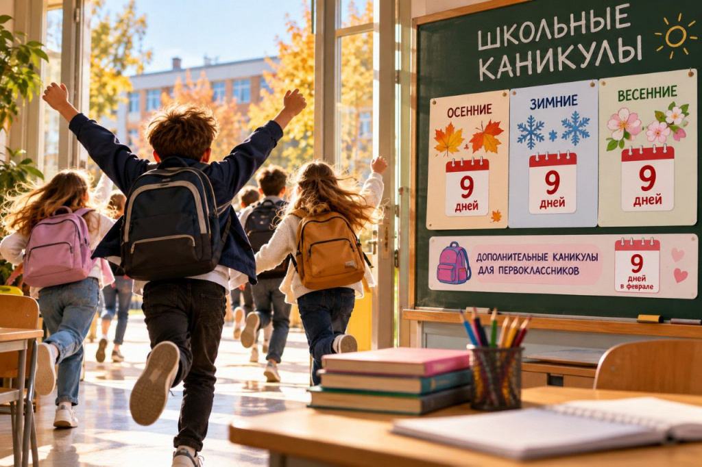 В новом учебном году школьников ждут каникулы продолжительностью по девять дней. Такие рекомендации по организации учебного процесса опубликовало Министерство просвещения