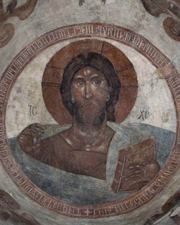 Феофан Грек. Христос Пантократор (фрагмент). 1378. Церковь Спаса Преображения на Ильине улице, Великий Новгород